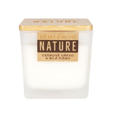 Velká svíčka - Cedrové dřevo a bílé pižmo Albi - Obrázek 2