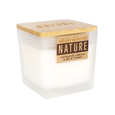 Velká svíčka - Cedrové dřevo a bílé pižmo Albi