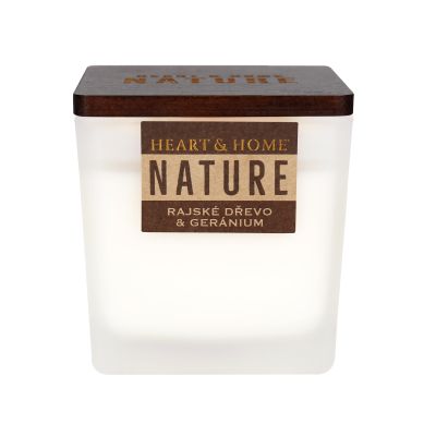 Velká svíčka - Rajské dřevo a geránium Albi - Obrázek 2