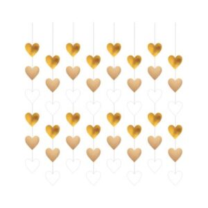 Závěsná srdíčka zlatá 8 ks Albi