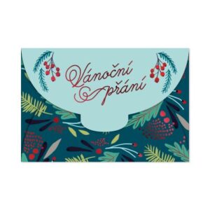 Skládací vánoční přání - Červené bobule Albi