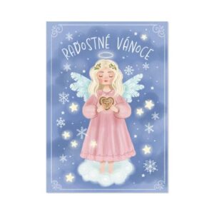 Vánoční hrací přání - Andílek s perníkovým srdcem Albi