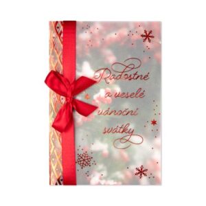 Vánoční přání - Červená mašle Albi