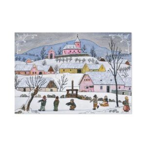 Vánoční přání Josef Lada - Děti u rybníka Albi