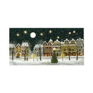 Vánoční přání - Zasněžená ulice Albi