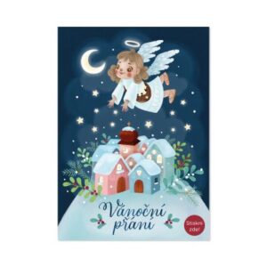 Vánoční svítící přání - Andílek nad městem Albi