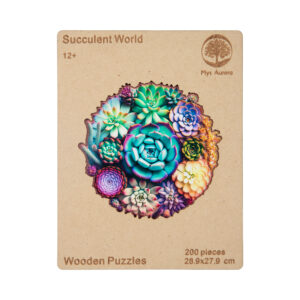3D dřevěné puzzle - Sukulenty Albi
