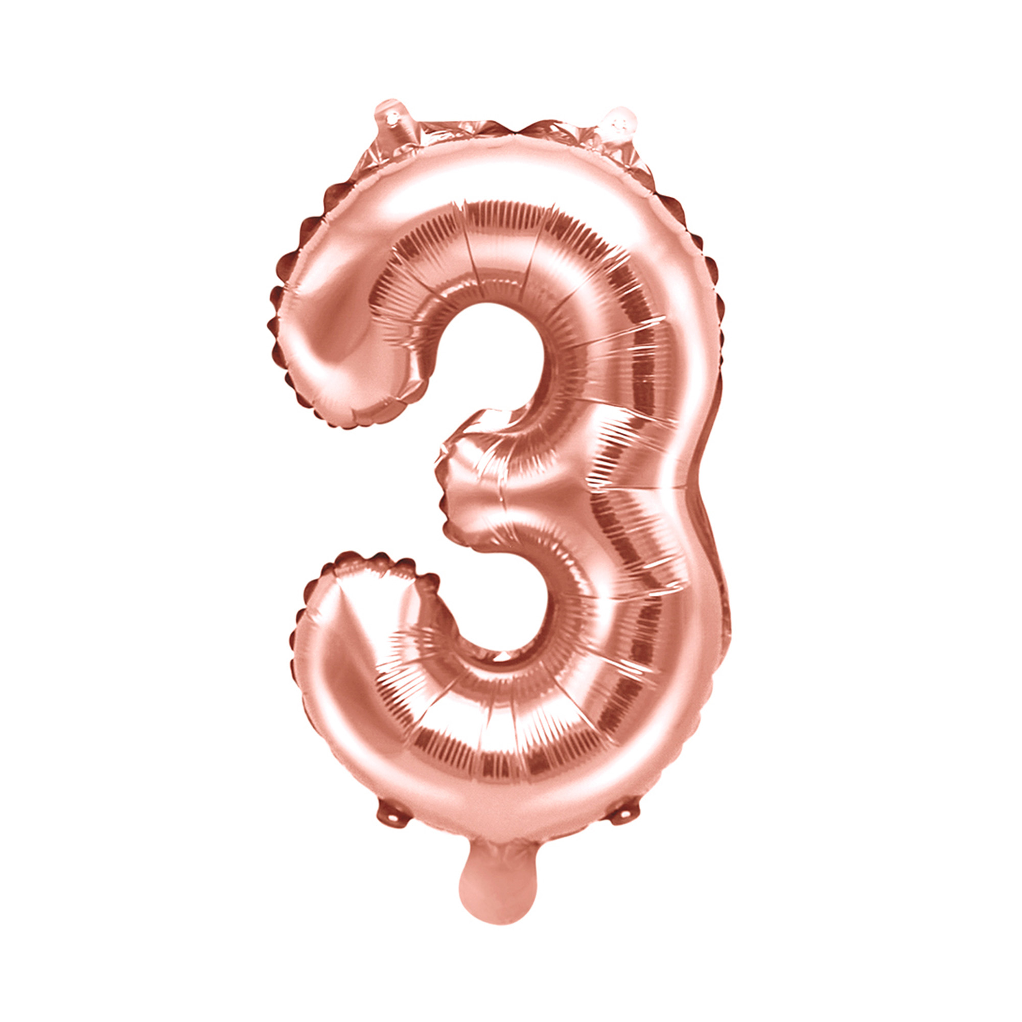 Balónek fóliový 35 cm rose gold číslo 3 Albi