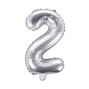 Balónek fóliový 35 cm stříbrný číslo 2 Albi