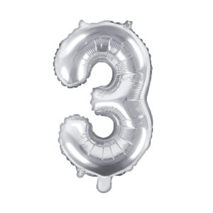 Balónek fóliový 35 cm stříbrný číslo 3 Albi