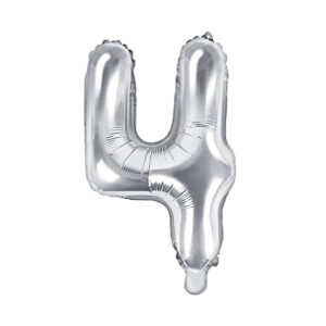 Balónek fóliový 35 cm stříbrný číslo 4 Albi