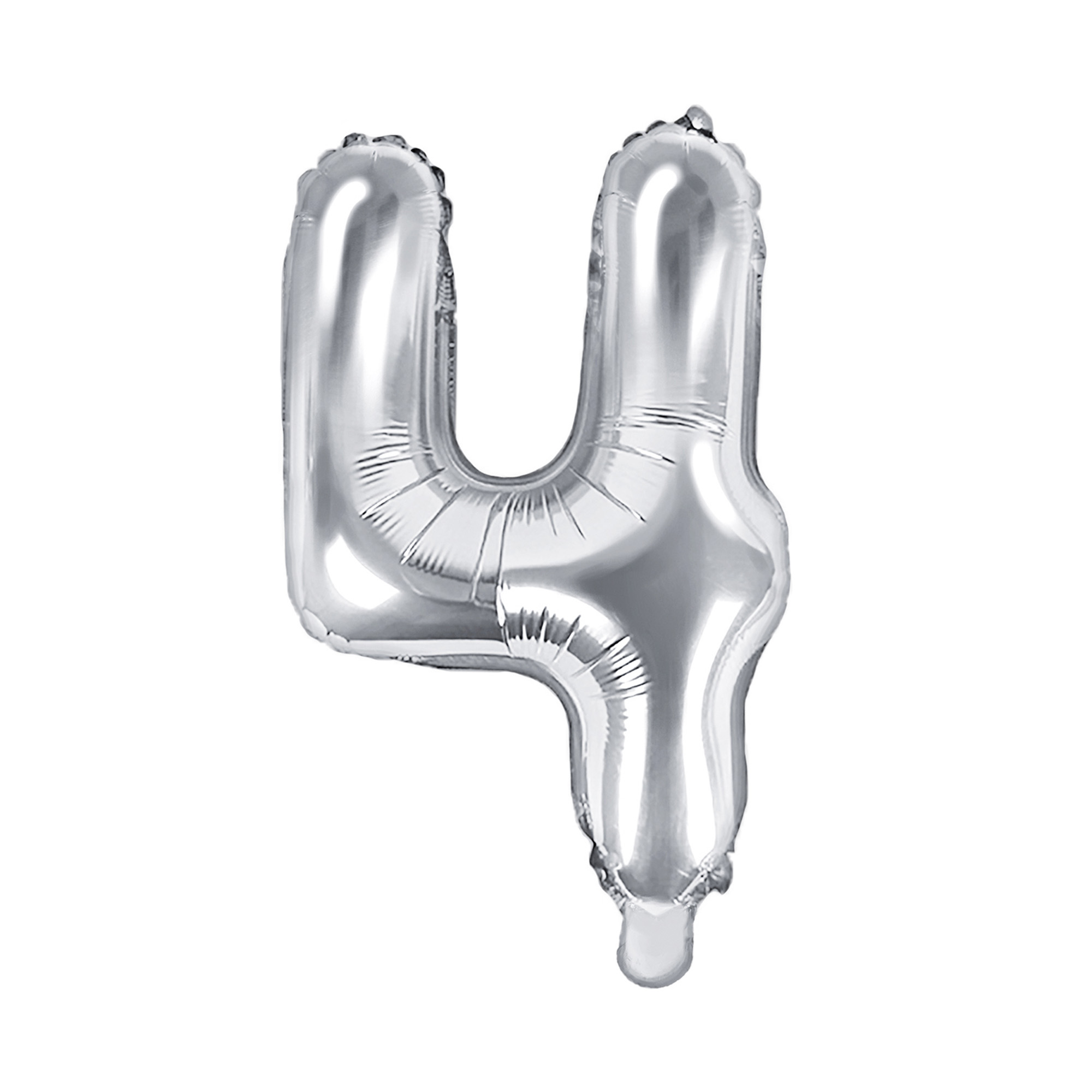 Balónek fóliový 35 cm stříbrný číslo 4 Albi