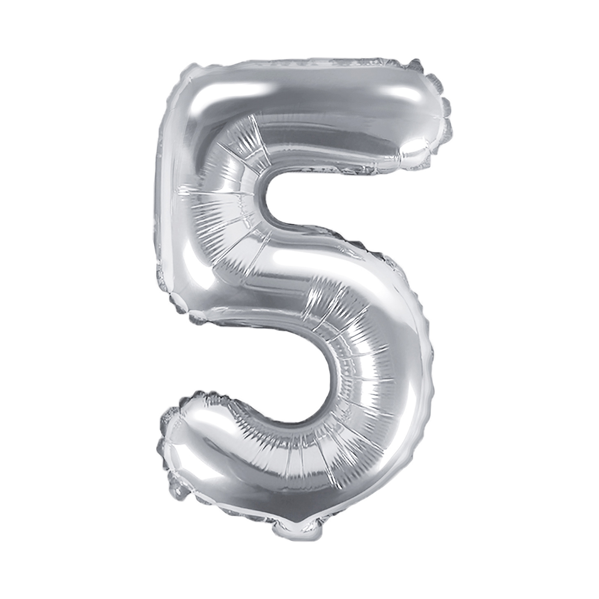 Balónek fóliový 35 cm stříbrný číslo 5 Albi