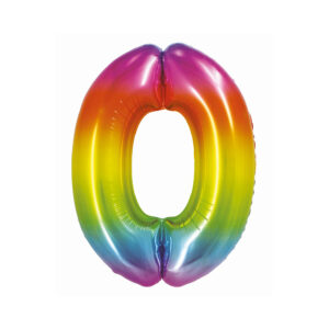 Balónek fóliový 76 cm duhový číslo 0 Albi