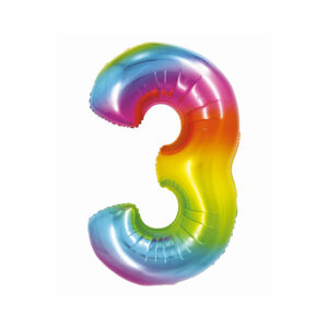 Balónek fóliový 76 cm duhový číslo 3 Albi