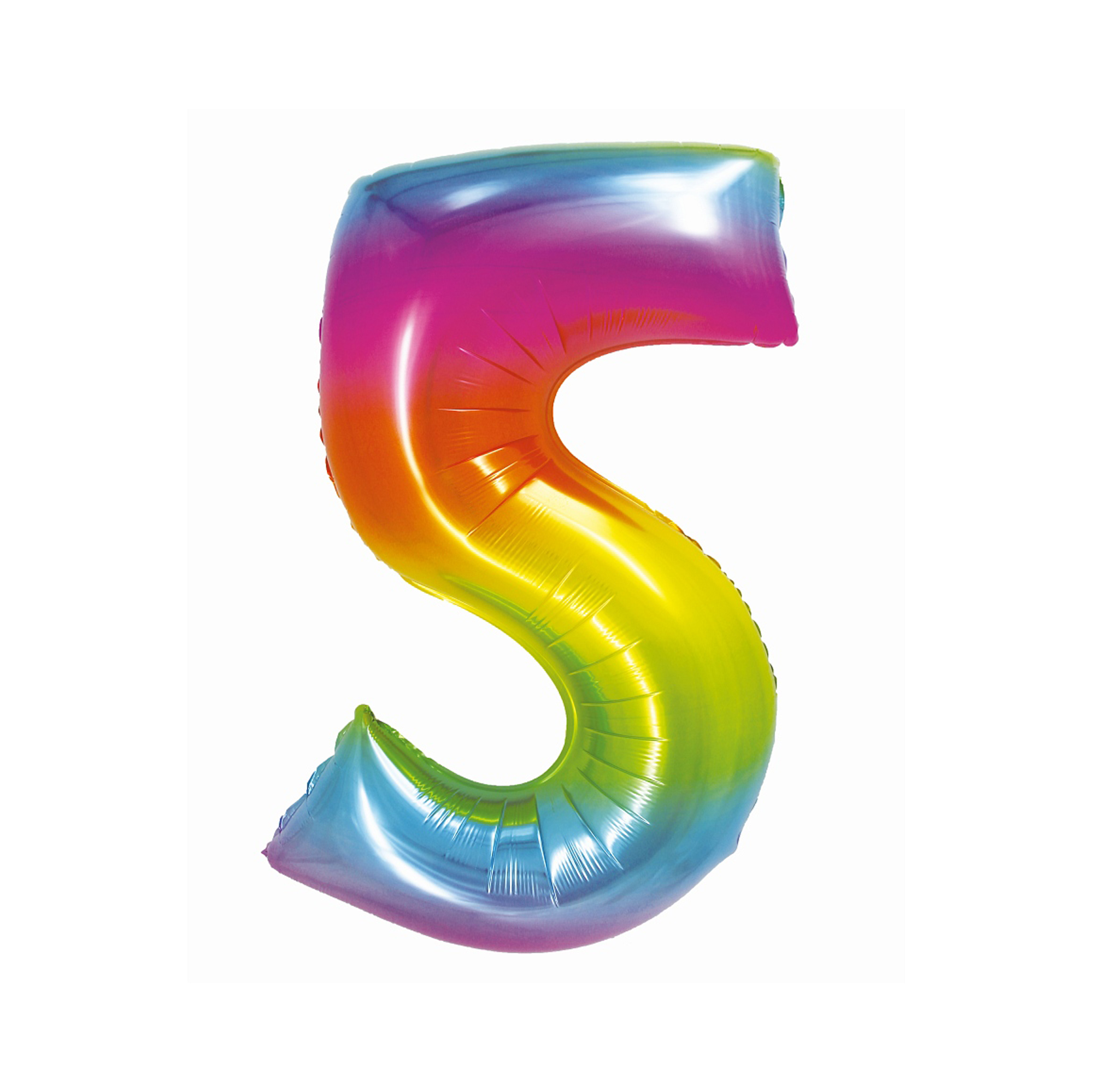 Balónek fóliový 76 cm duhový číslo 5 Albi