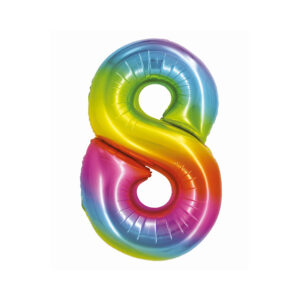 Balónek fóliový 76 cm duhový číslo 8 Albi