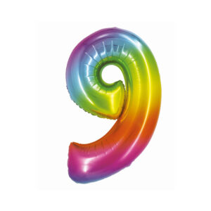 Balónek fóliový 76 cm duhový číslo 9 Albi