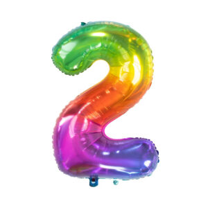 Balónek fóliový 85 cm duhový číslo 2 Albi