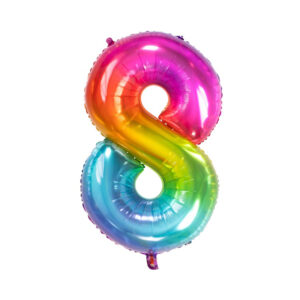 Balónek fóliový 85 cm duhový číslo 8 Albi