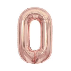 Balónek fóliový 85 cm rose gold číslo 0 Albi