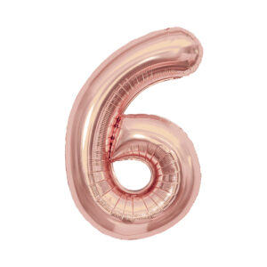 Balónek fóliový 85 cm rose gold číslo 6 Albi