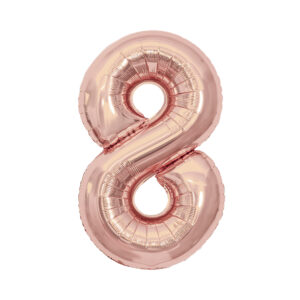 Balónek fóliový 85 cm rose gold číslo 8 Albi