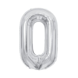 Balónek fóliový 85 cm stříbrný číslo 0 Albi