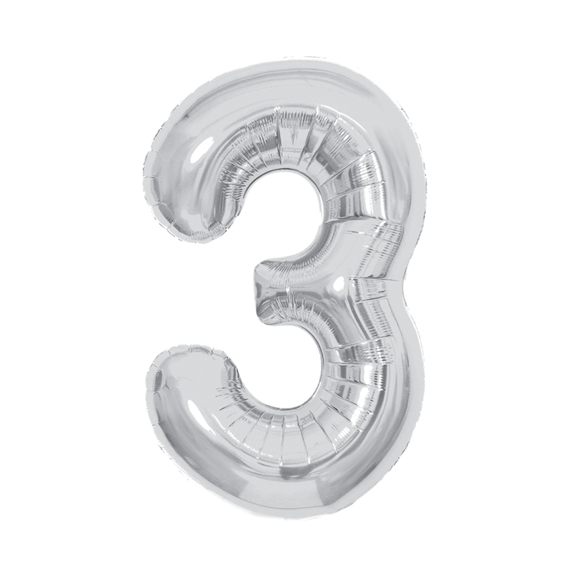 Balónek fóliový 85 cm stříbrný číslo 3 Albi