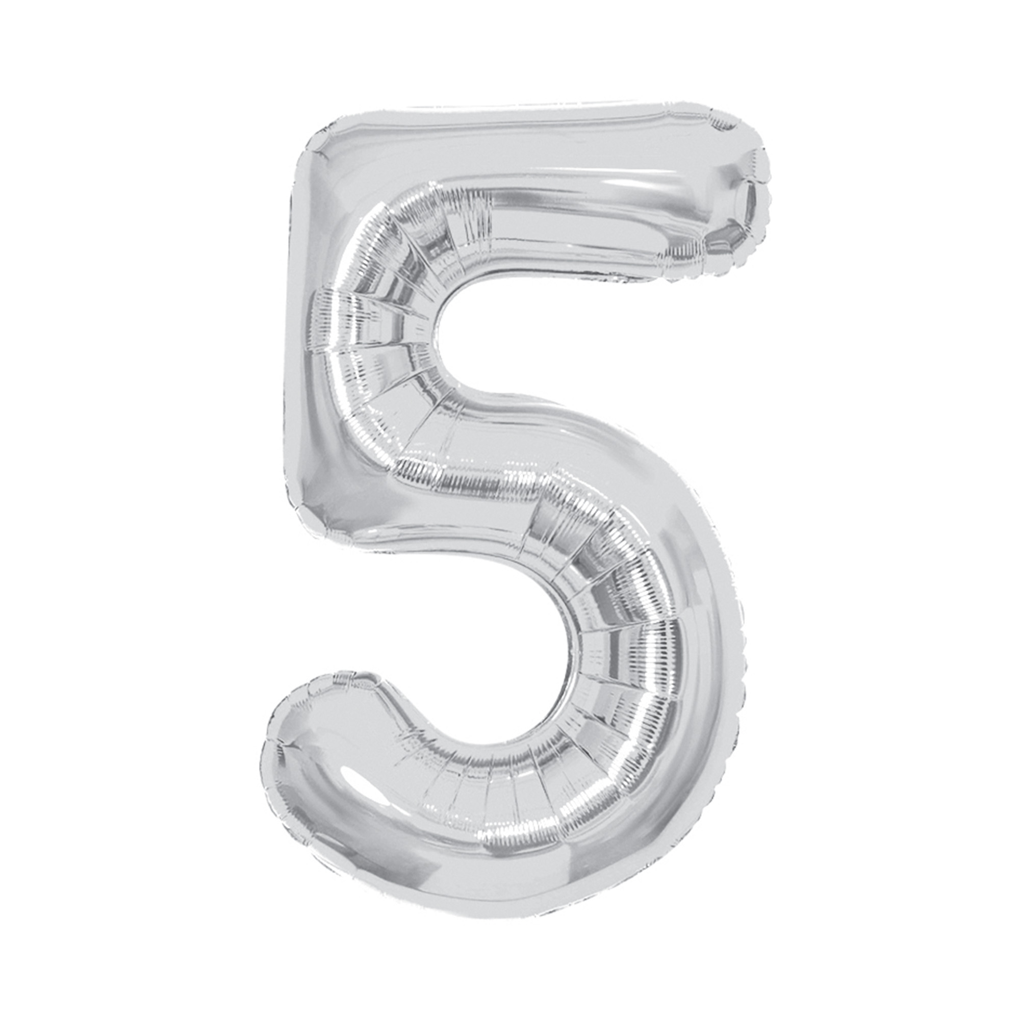 Balónek fóliový 85 cm stříbrný číslo 5 Albi