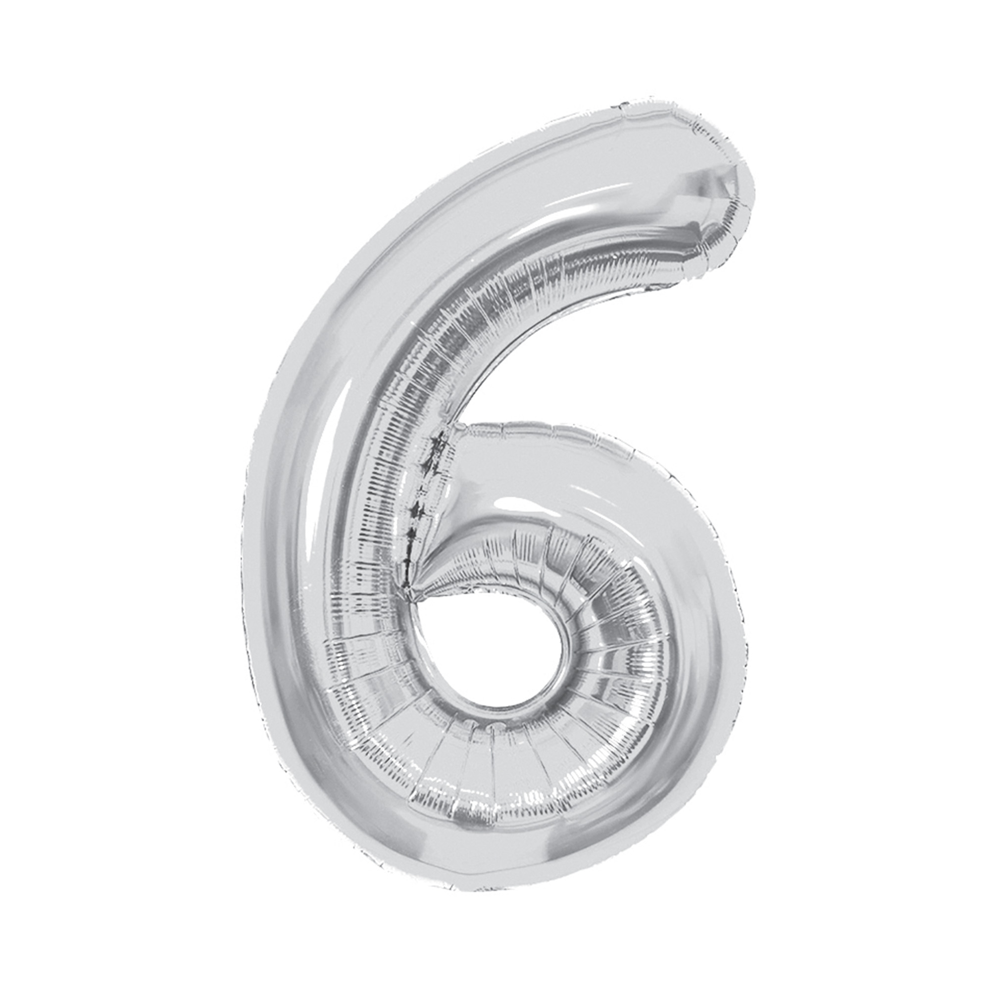 Balónek fóliový 85 cm stříbrný číslo 6 Albi