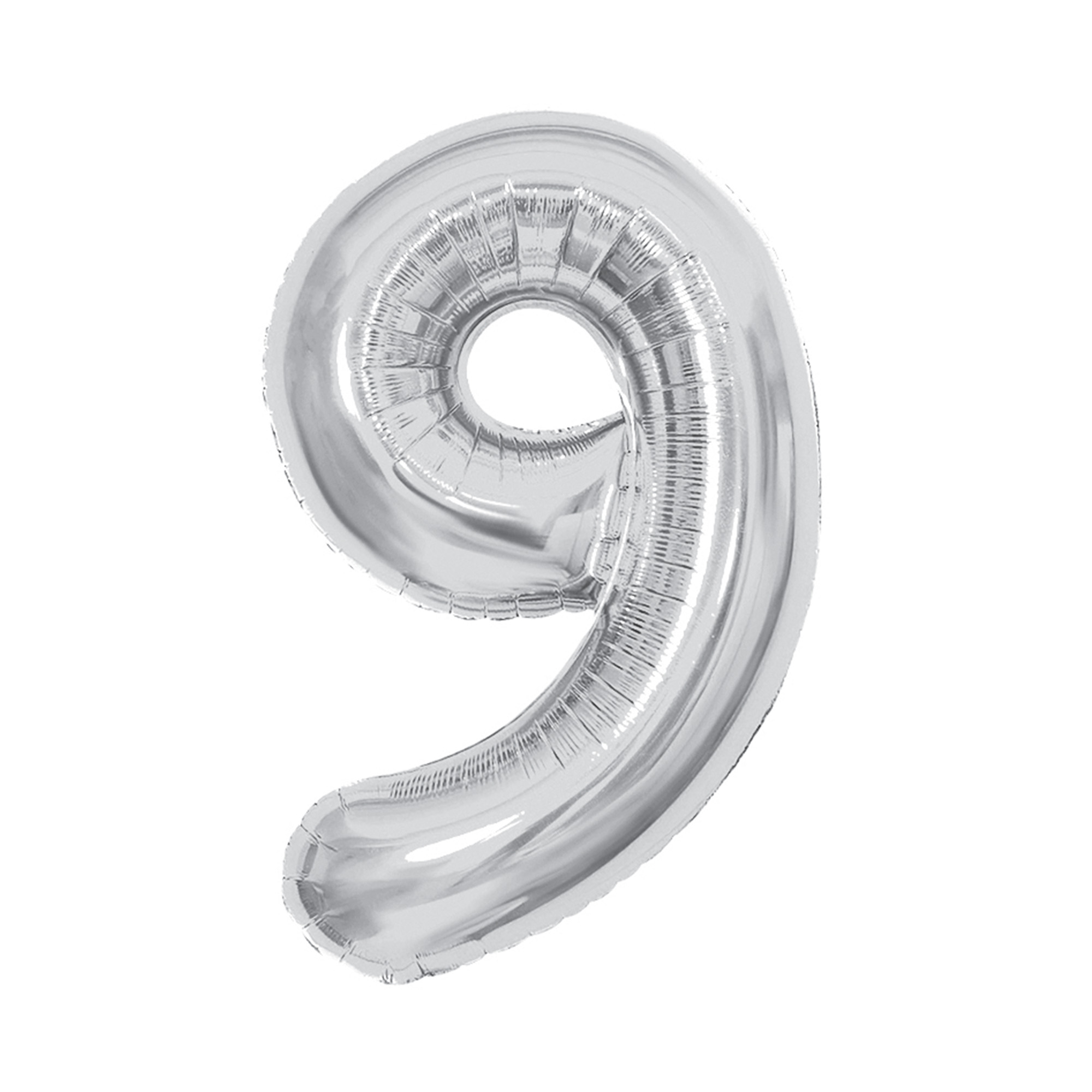 Balónek fóliový 85 cm stříbrný číslo 9 Albi