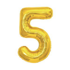 Balónek fóliový 85 cm zlatý číslo 5 Albi