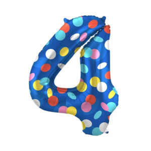 Balónek fóliový 86 cm barevné puntíky číslo 4 Albi
