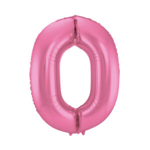 Balónek fóliový 86 cm růžový matný číslo 0 Albi