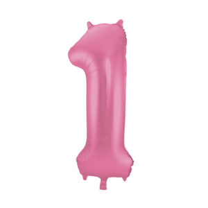 Balónek fóliový 86 cm růžový matný číslo 1 Albi