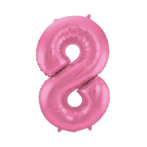 Balónek fóliový 86 cm růžový matný číslo 8 Albi