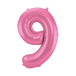 Balónek fóliový 86 cm růžový matný číslo 9 Albi