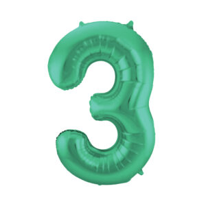 Balónek fóliový 86 cm zelený matný číslo 3 Albi