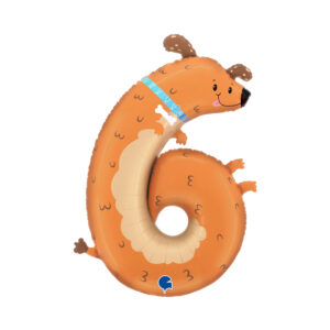 Balónek fóliový 89 cm Pes číslo 6 Albi