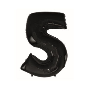 Balónek fóliový 92 cm černý číslo 5 Albi