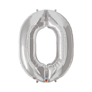 Balónek fóliový 92 cm stříbrný číslo 0 Albi