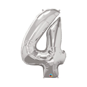 Balónek fóliový 92 cm stříbrný číslo 4 Albi