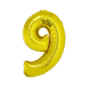 Balónek fóliový 92 cm zlatý číslo 9 Albi