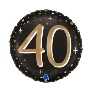 Balónek fóliový Jubileum 40 let černo-zlatý Albi