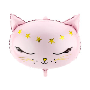 Balónek fóliový Kočka růžová s hvězdami Albi