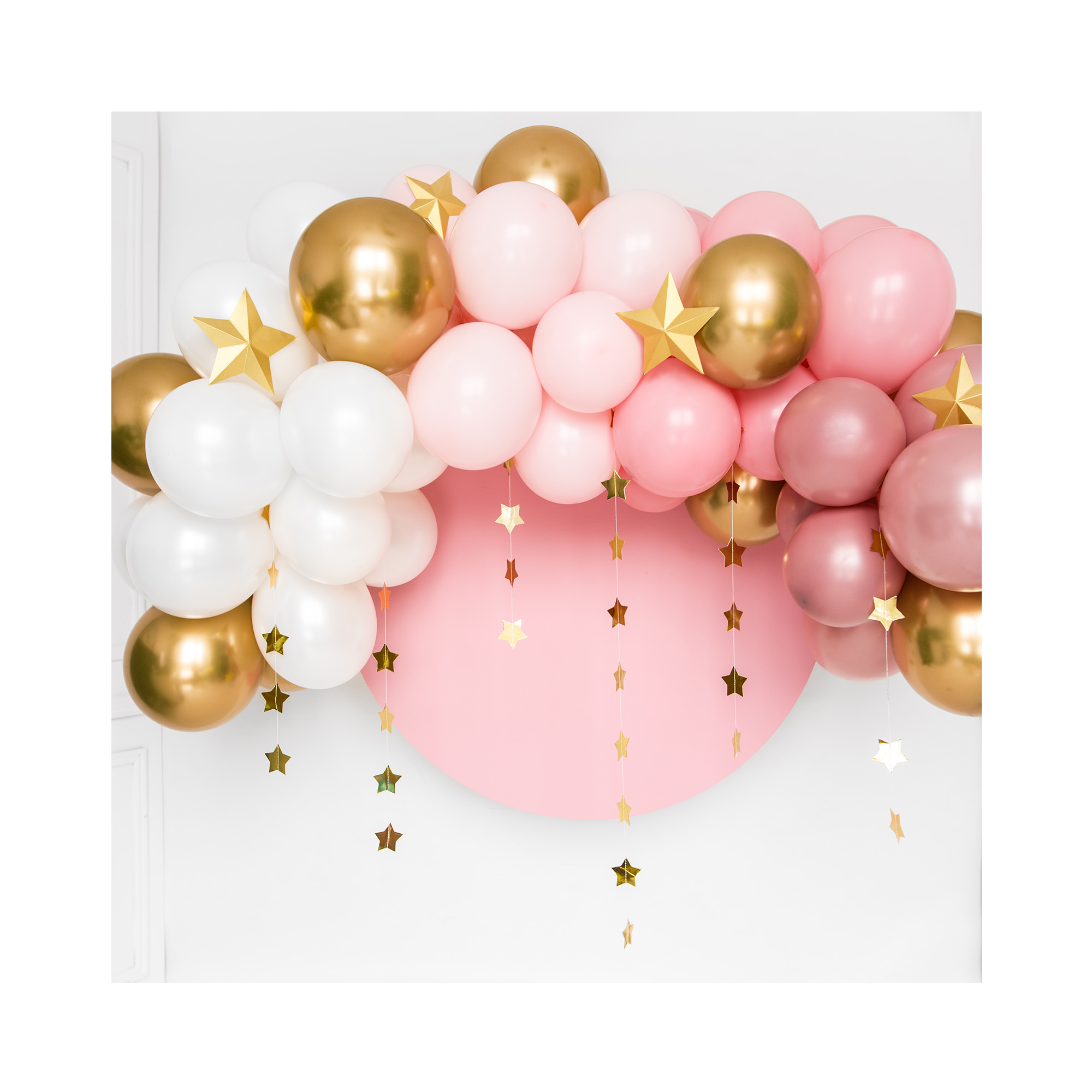 Balónková girlanda růžová, zlatá a bílá 60 ks Albi - Obrázek 3