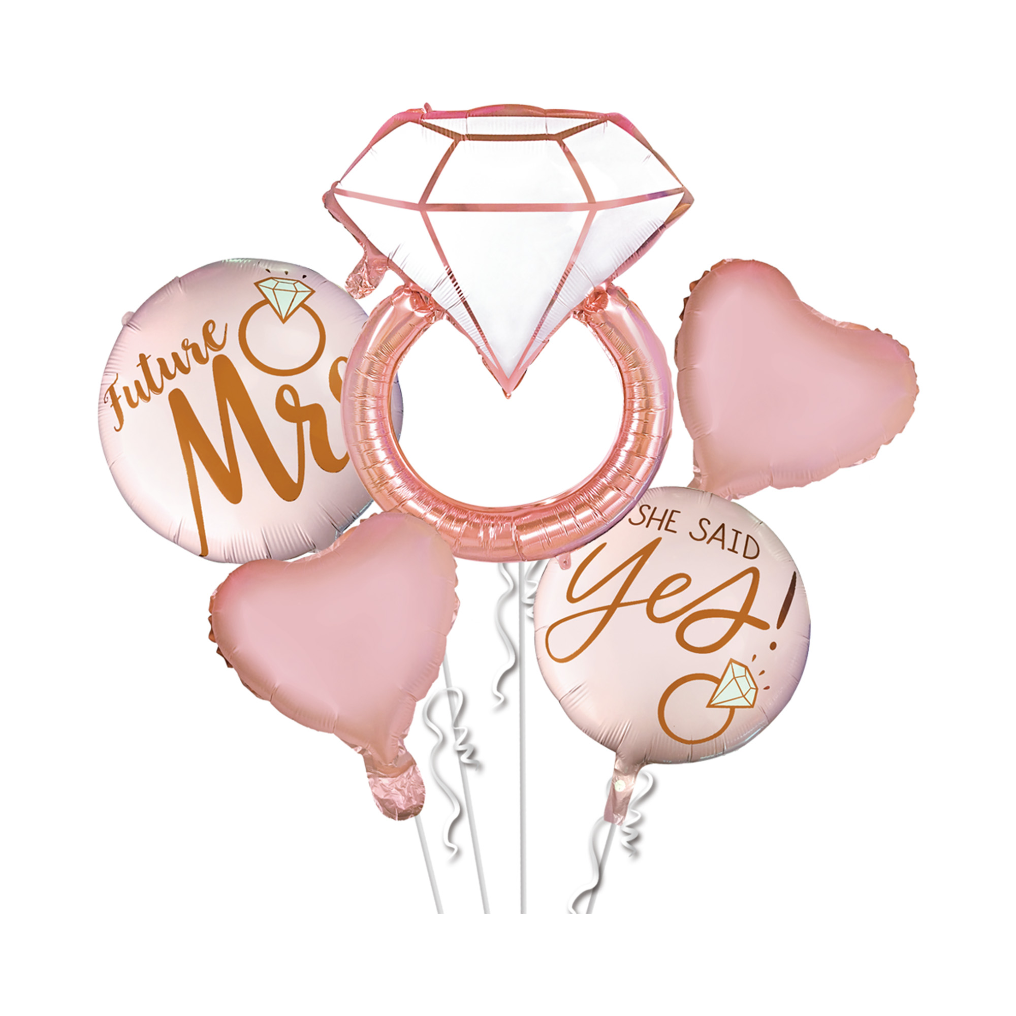 Balónky fóliové Rozlučka se svobodou rose gold 5 ks Albi