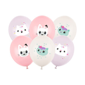 Balónky latexové Gábinin kouzelný domek Kočky 6 ks Albi