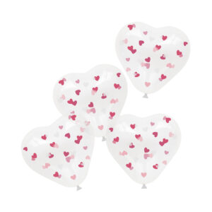 Balónky latexové Srdce s růžovými konfetami 4 ks Albi